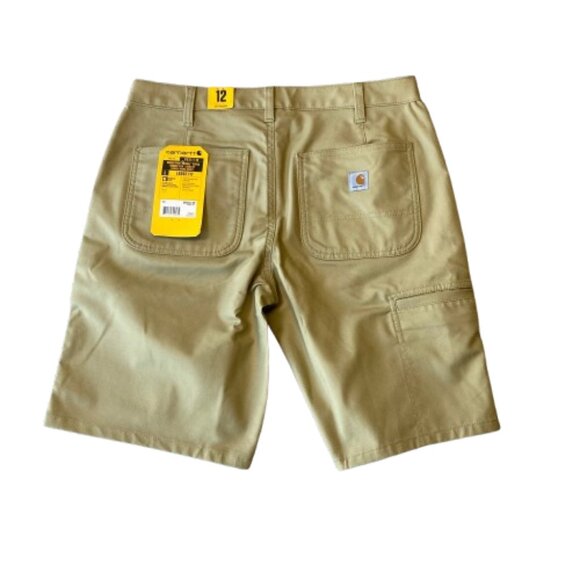 Carhartt Rugged Flex Loose Fit Canvas Work Shorts Women's 12 Dark Khaki NWT - Picture 1 of 8